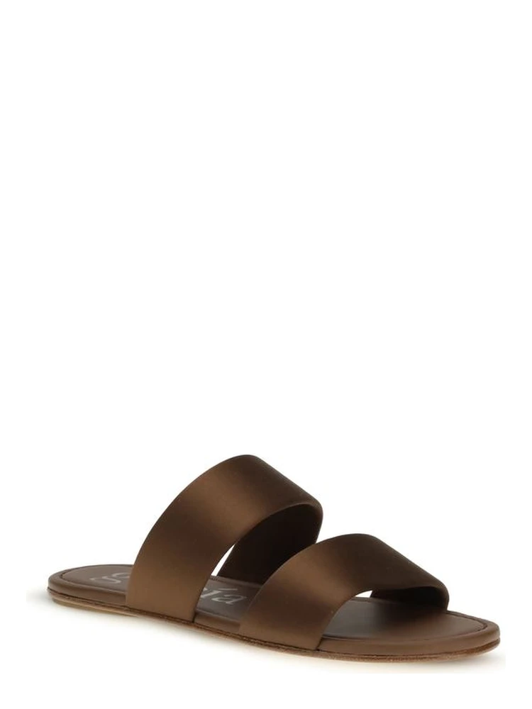 Brown Silk Flat Sandals alternative