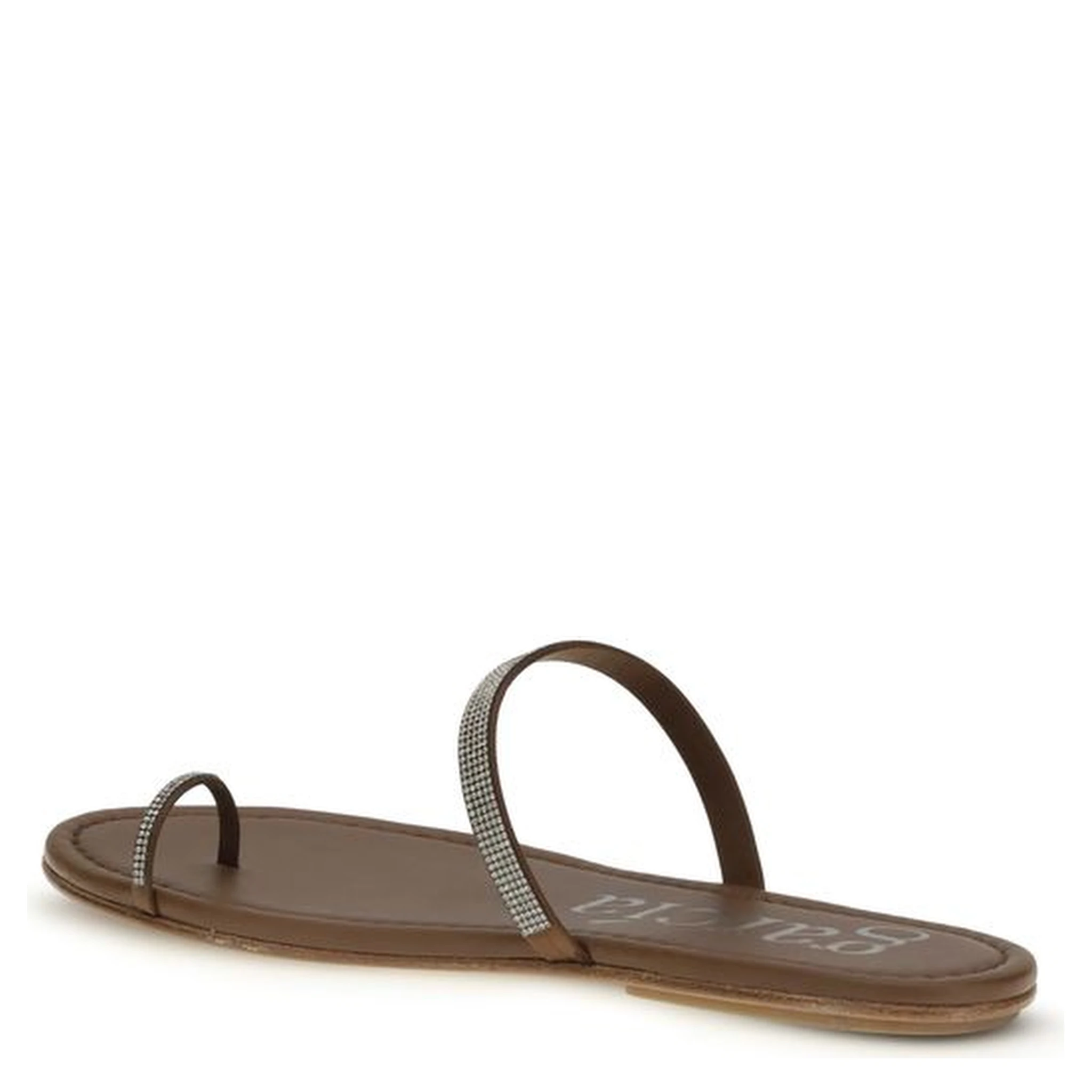 Brown Silk Flat Sandals