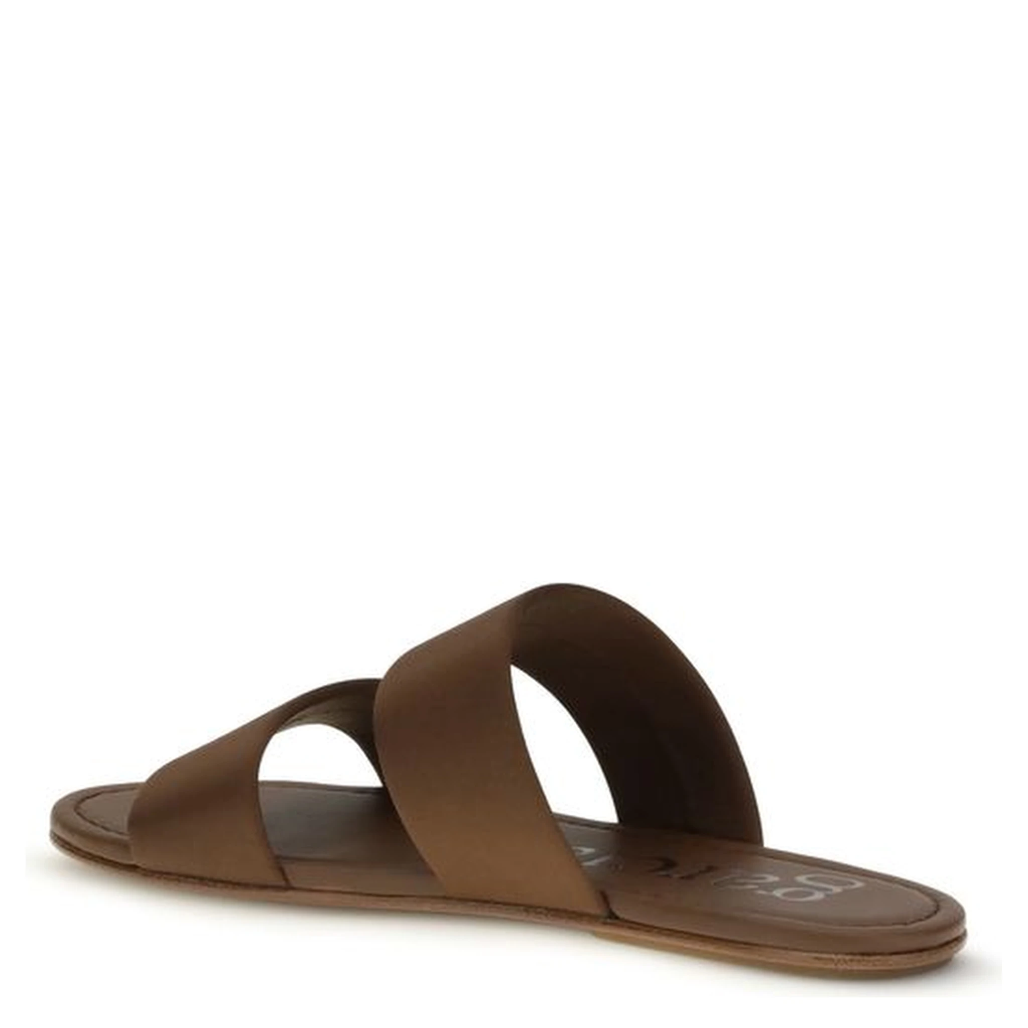 Brown Silk Flat Sandals