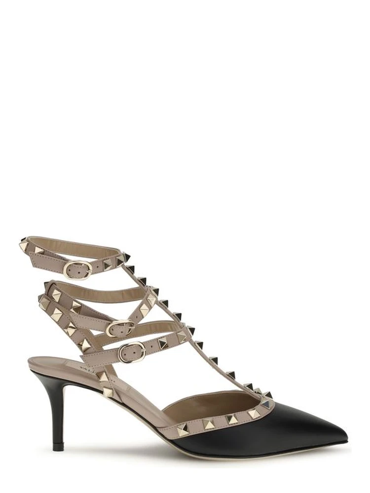 Black Calf Leather Bos Taurus Mid Heel Pumps