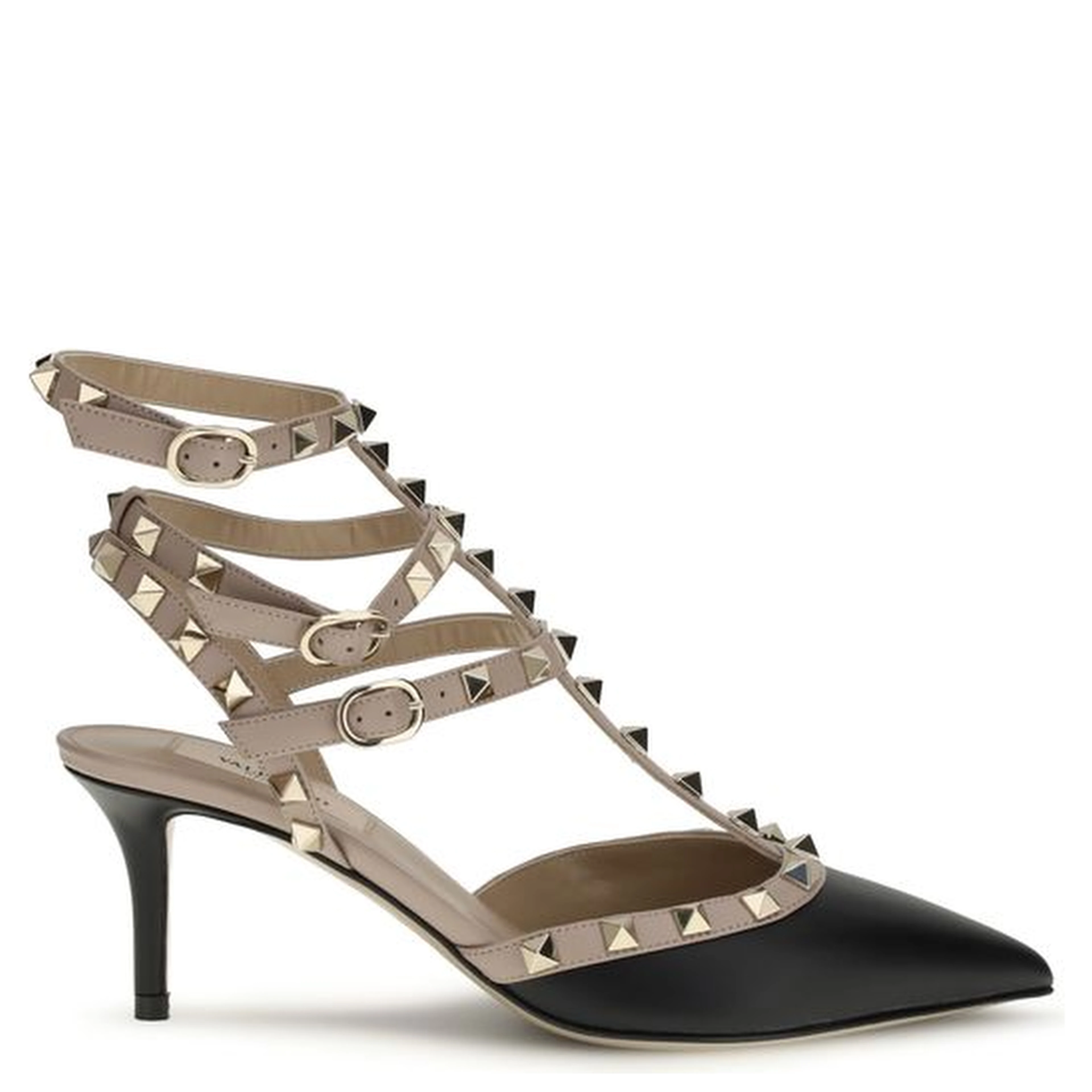 Black Calf Leather Bos Taurus Mid Heel Pumps