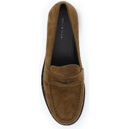 Beige Calf Leather Bos Taurus Slip-On Loafers