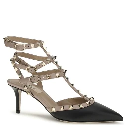 Black Calf Leather Bos Taurus Mid Heel Pumps