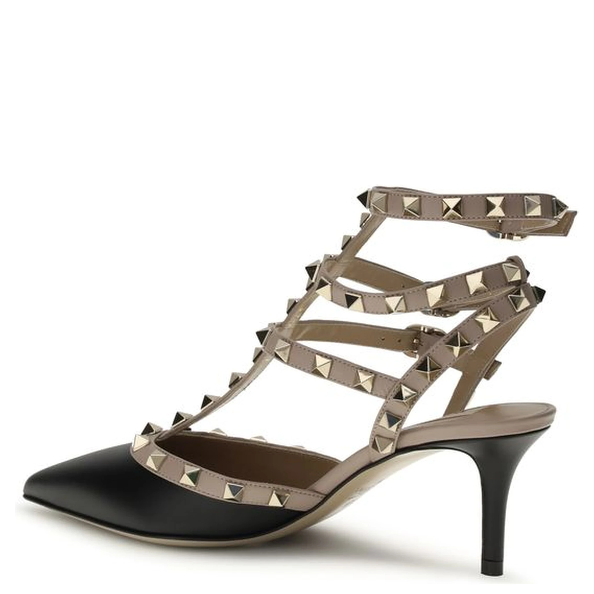 Black Calf Leather Bos Taurus Mid Heel Pumps