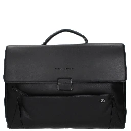 Black Leather Business And Laptop Bag