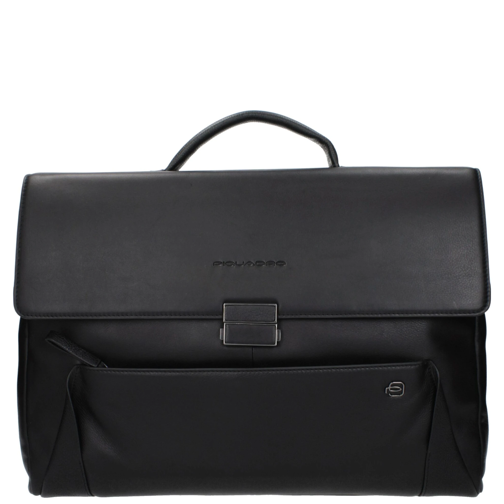 Black Leather Business And Laptop Bag