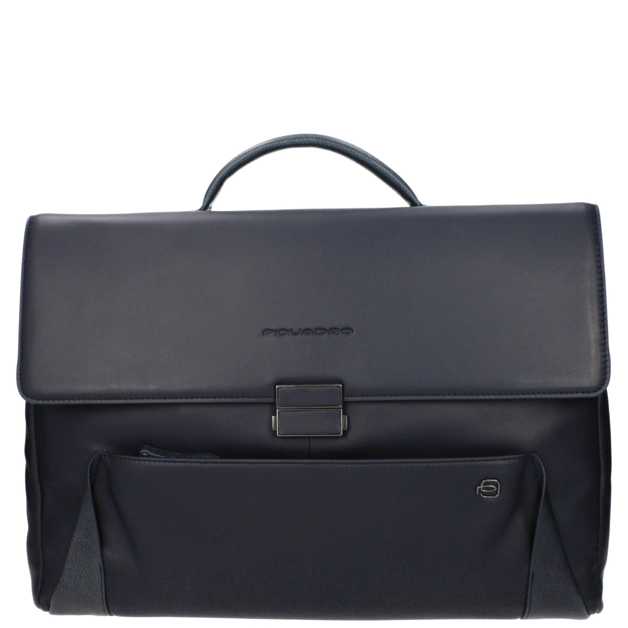 Blue Leather Business And Laptop Bag
