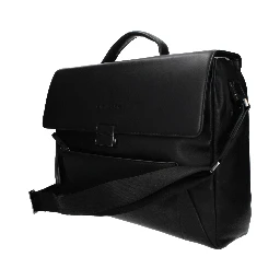 Black Leather Business And Laptop Bag
