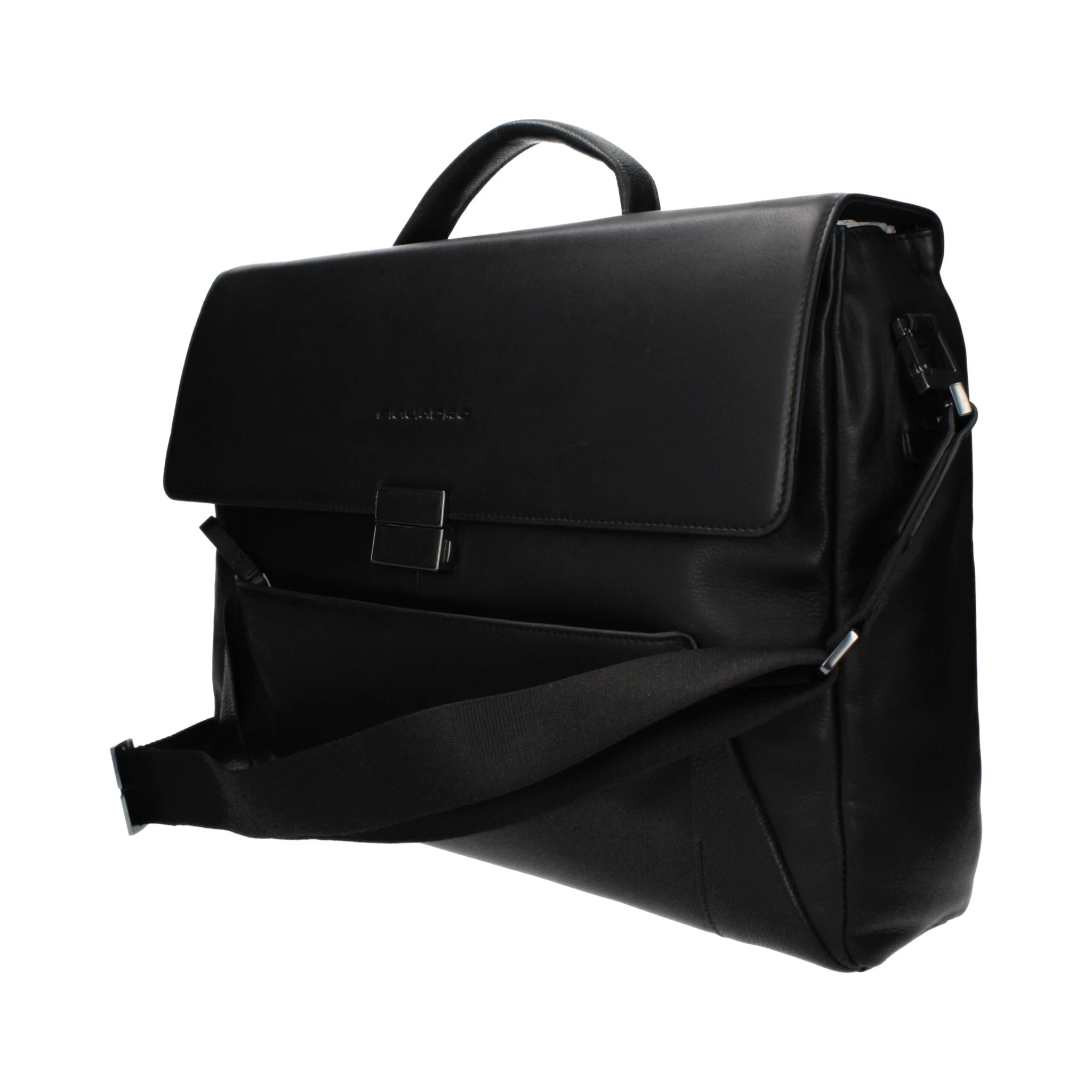 Black Leather Business And Laptop Bag