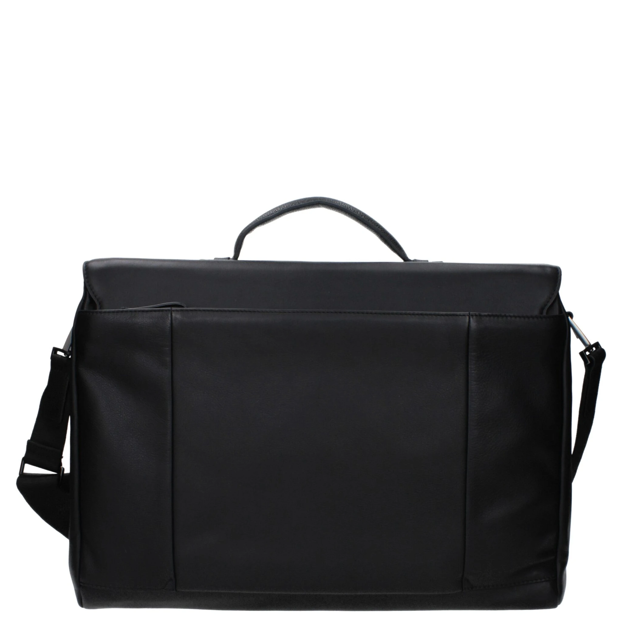 Black Leather Business And Laptop Bag