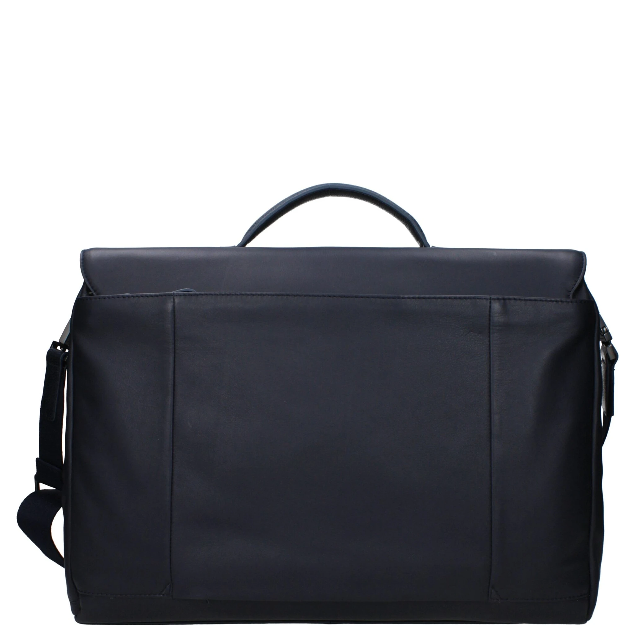 Blue Leather Business And Laptop Bag
