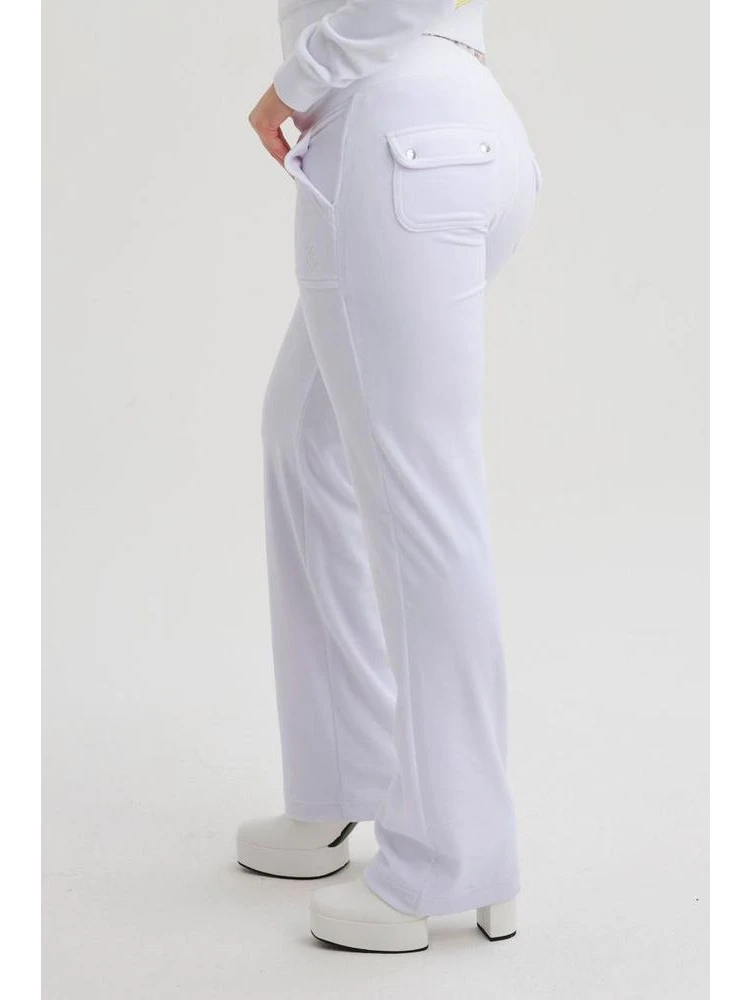 White Polyester Casual Pants