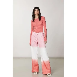 Pink Viscose Casual Pants