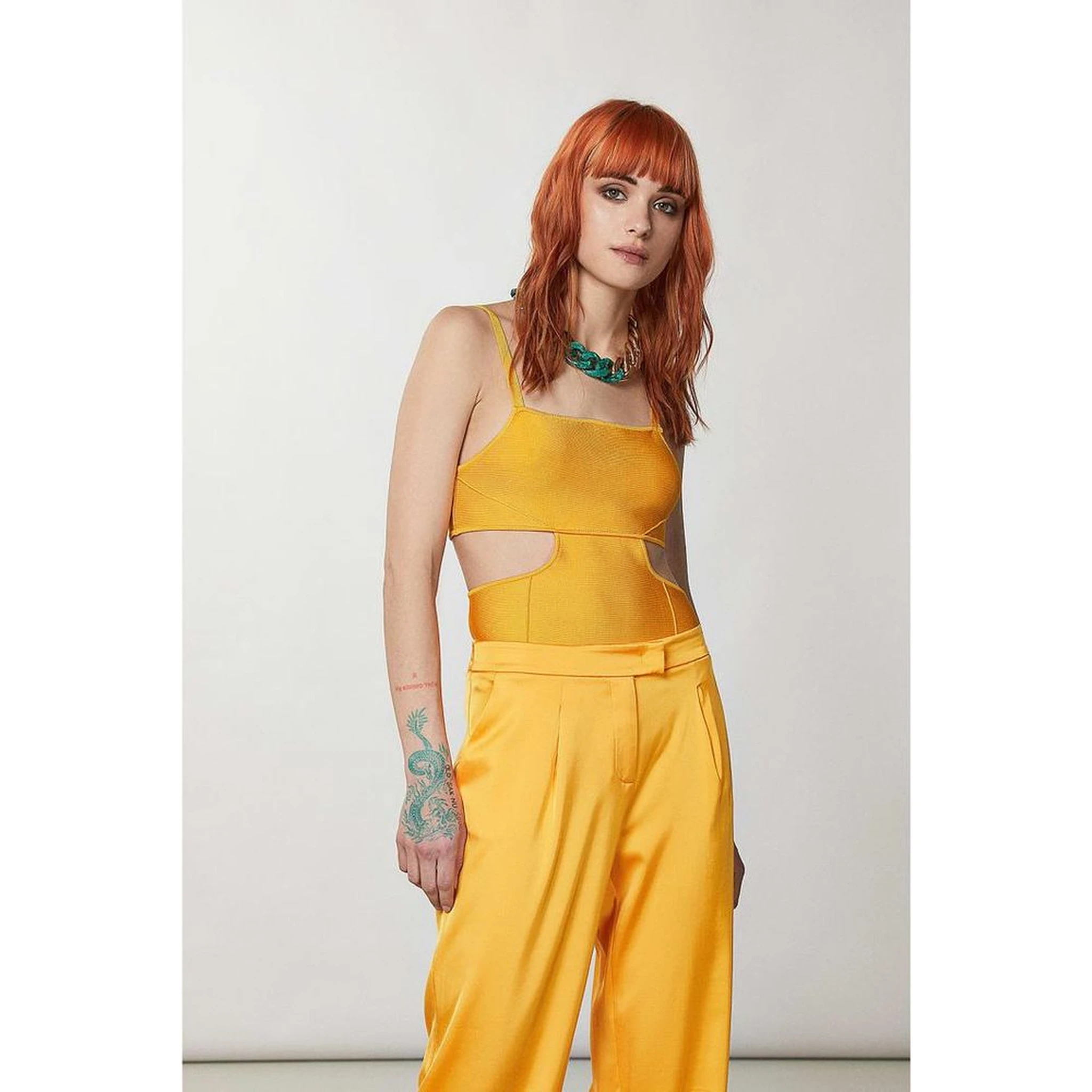 Orange Viscose Tank Tops