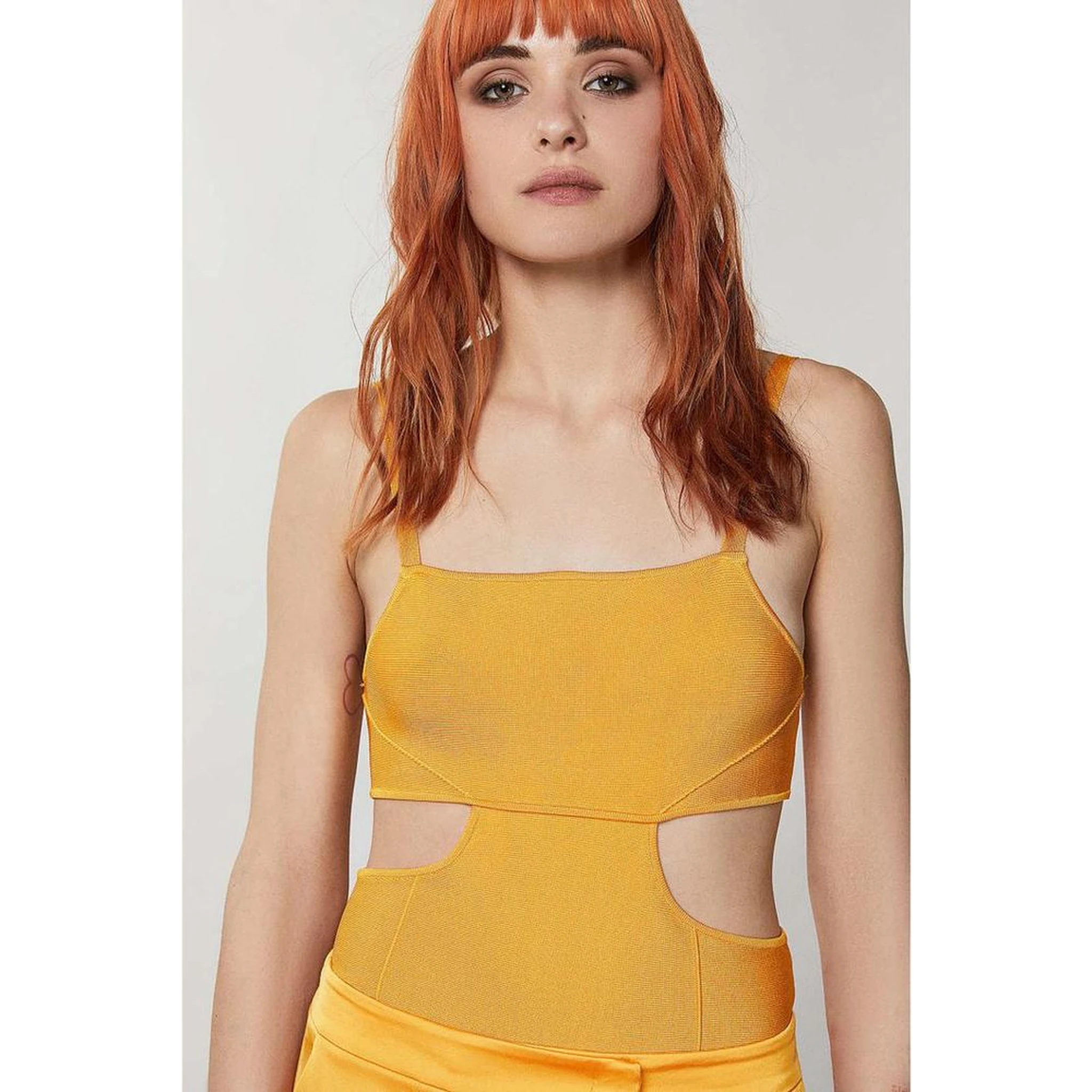 Orange Viscose Tank Tops