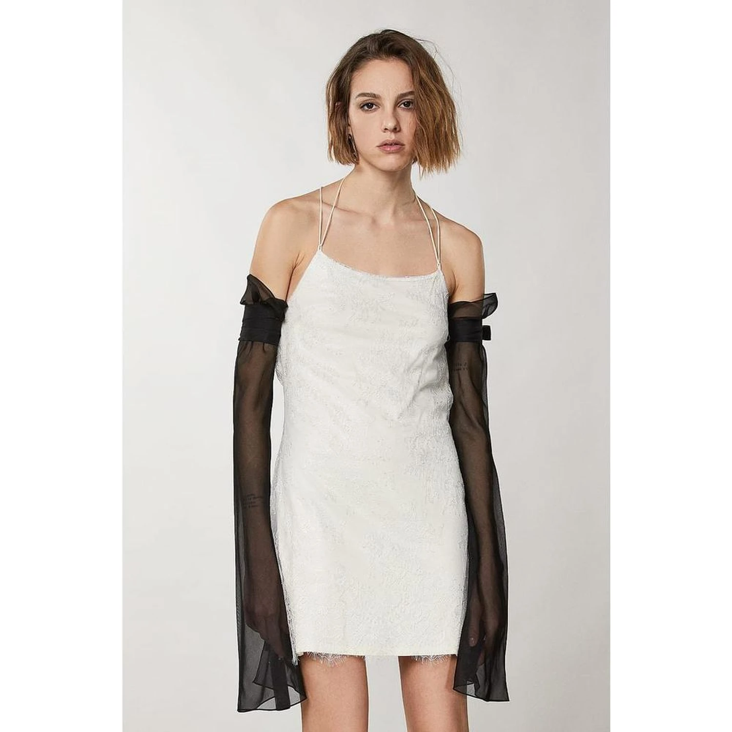 Silver Nylon Casual Dress