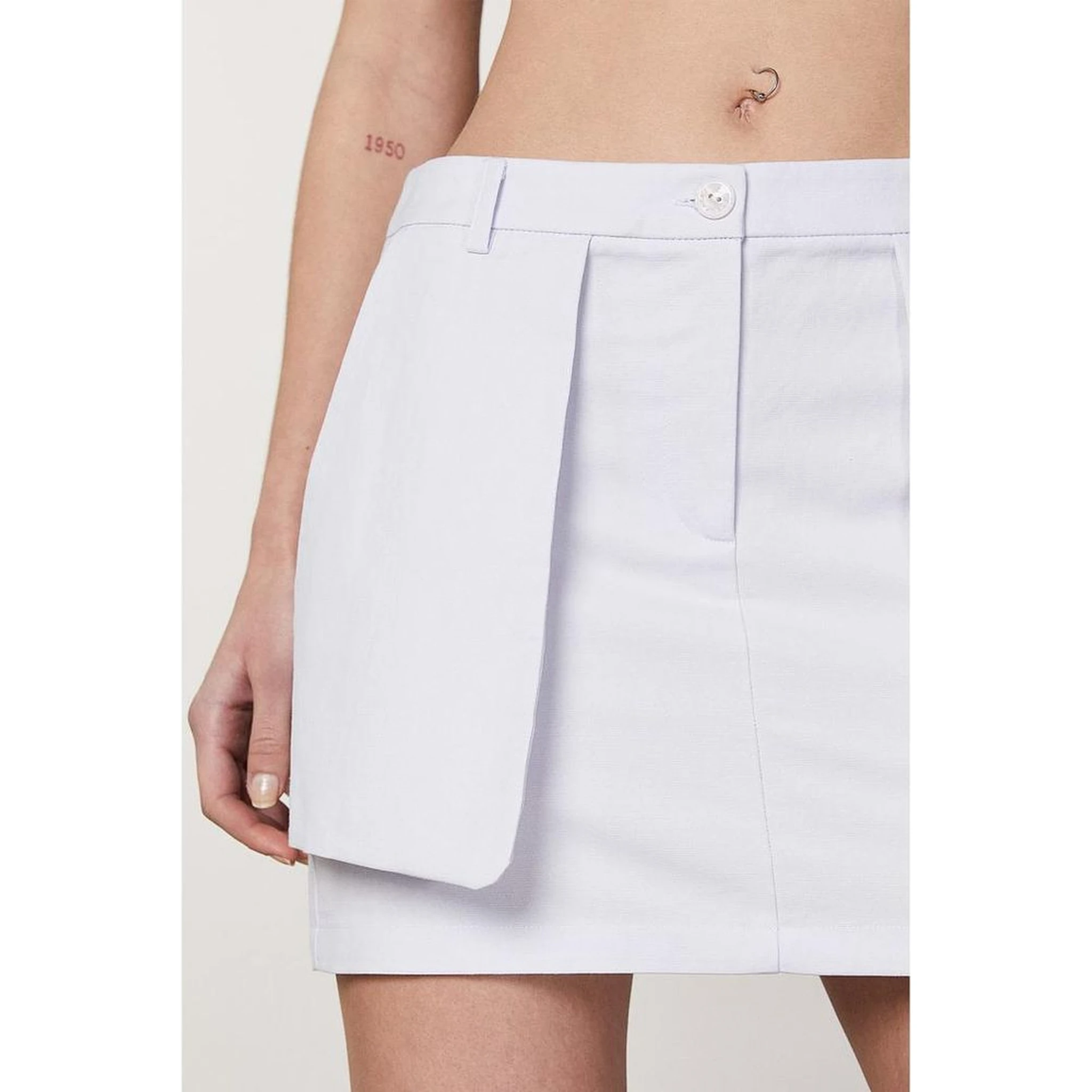 Purple Cotton Mini Skirt