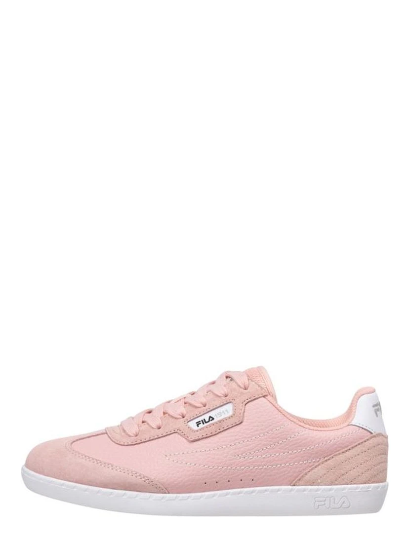 Pink Leather Low Top Sneakers