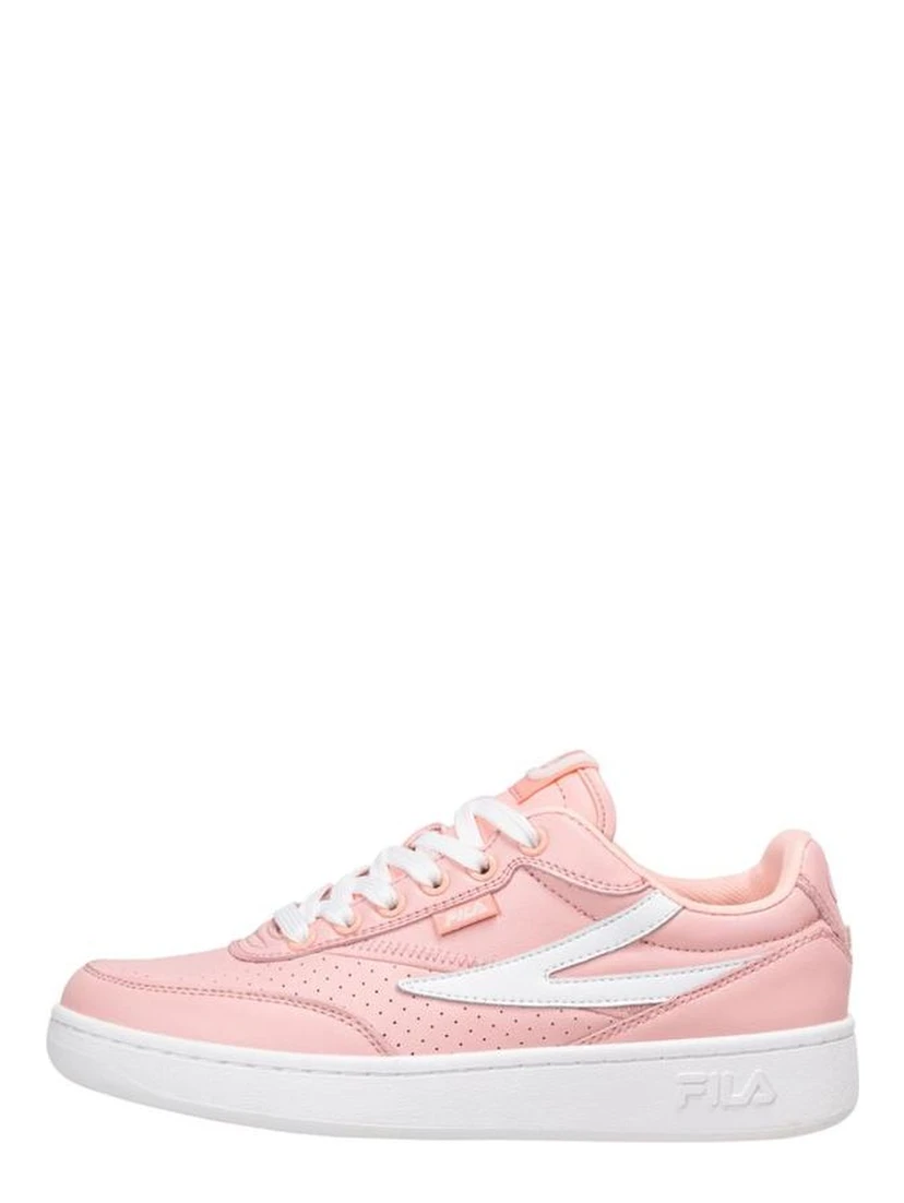 Pink Leather Low Top Sneakers