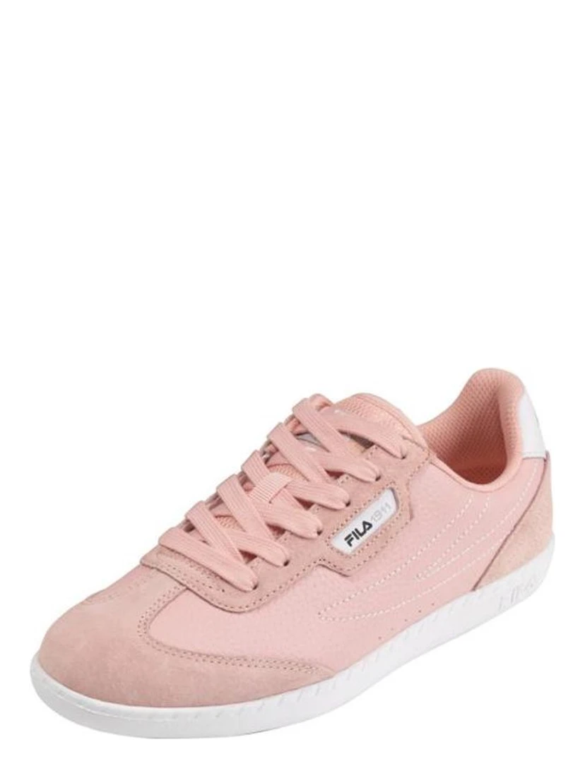 Pink Leather Low Top Sneakers