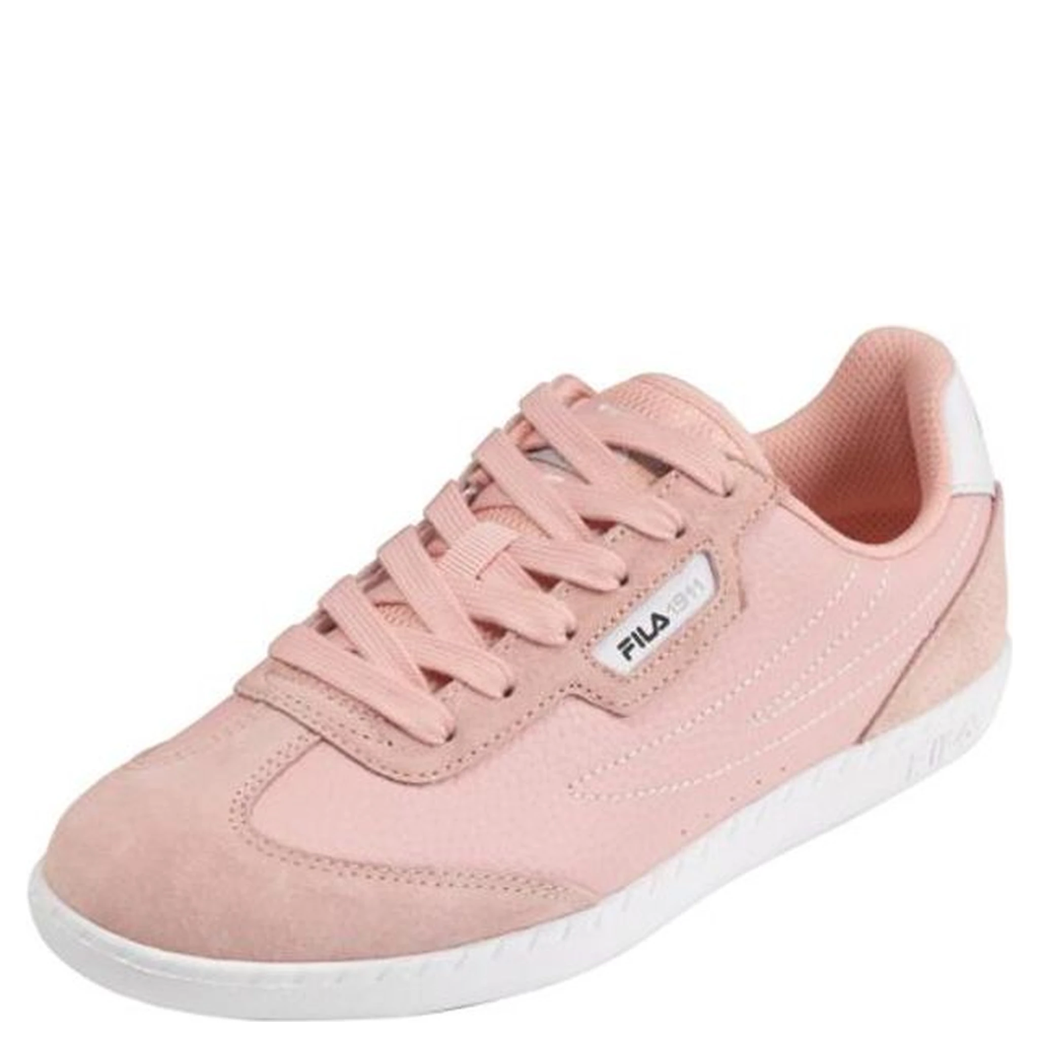 Pink Leather Low Top Sneakers
