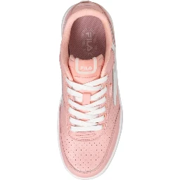 Pink Leather Low Top Sneakers