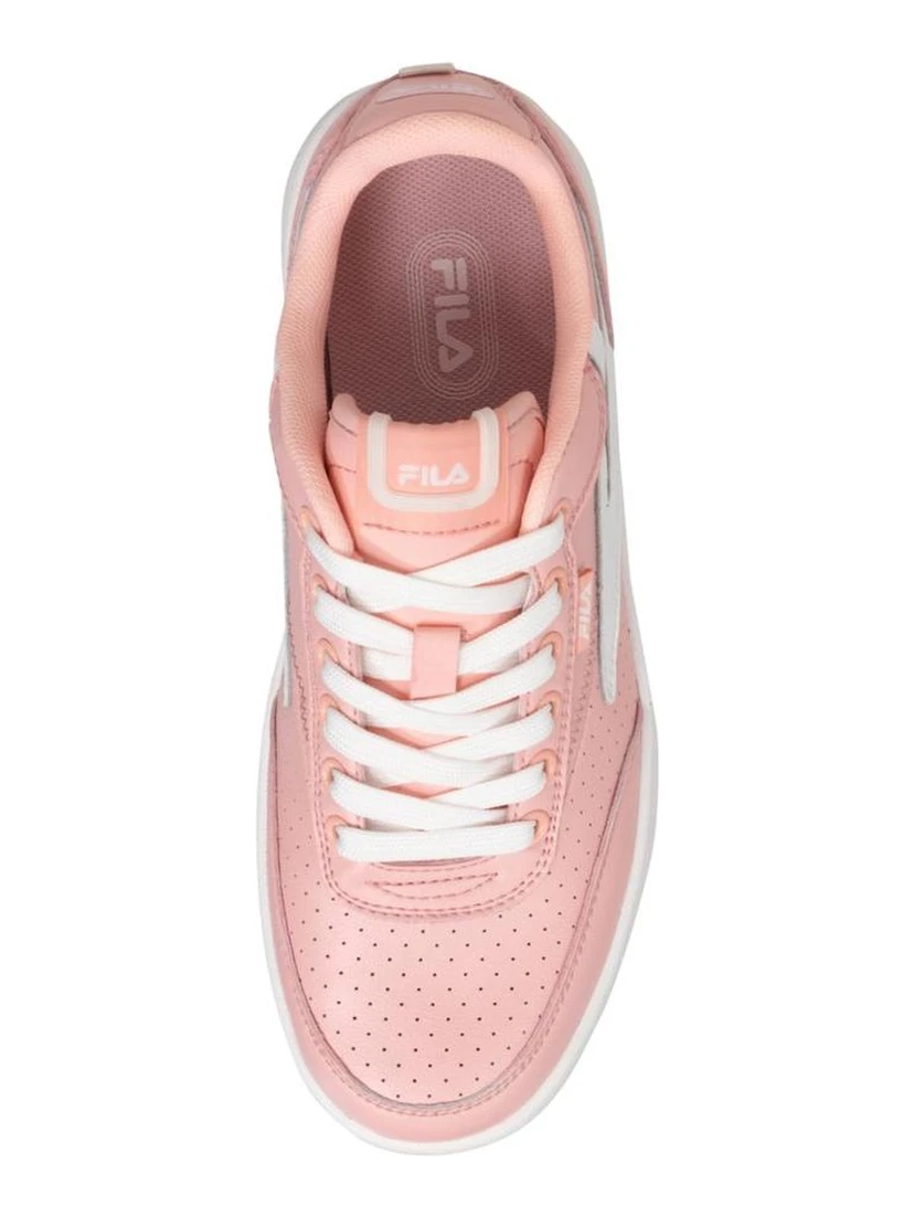 Pink Leather Low Top Sneakers