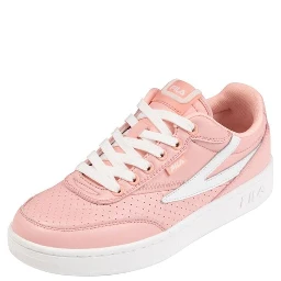 Pink Leather Low Top Sneakers