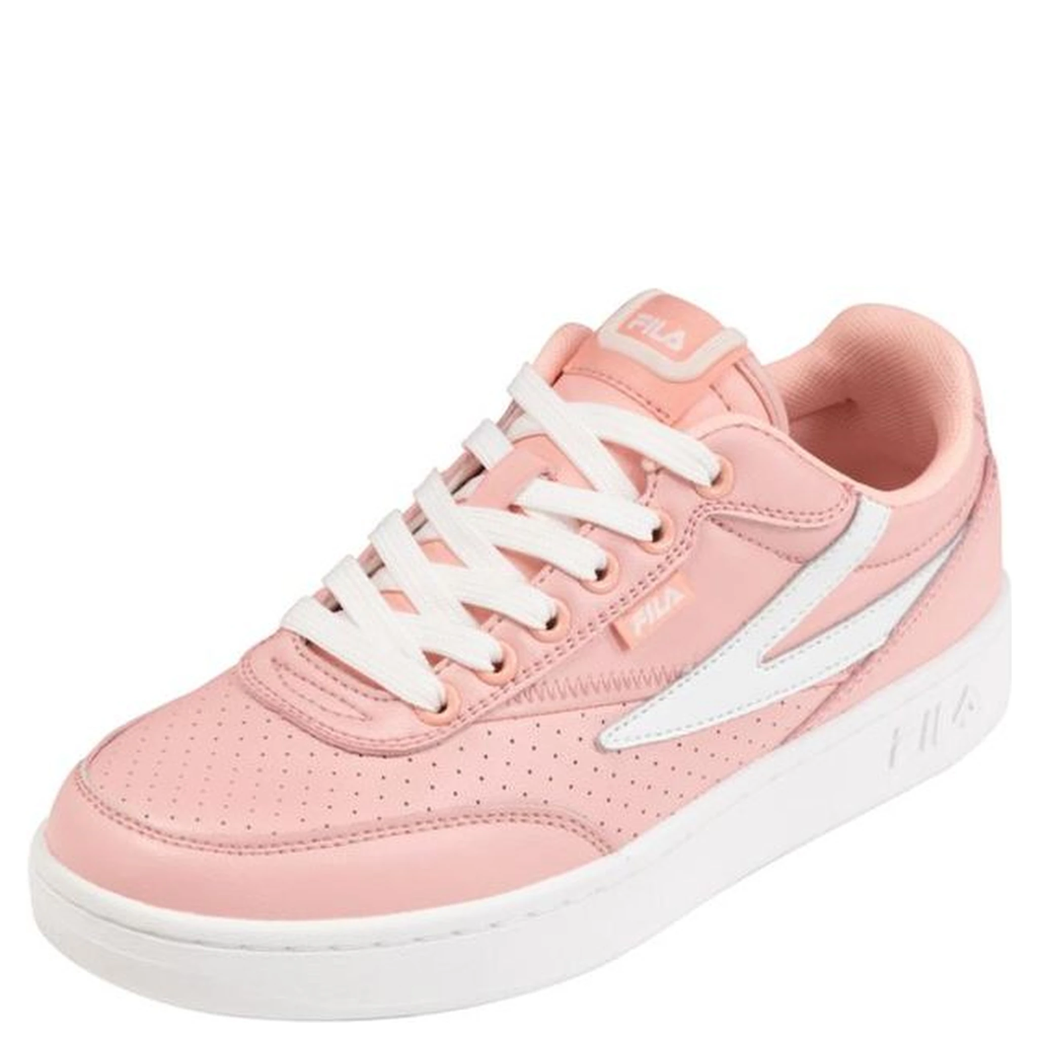 Pink Leather Low Top Sneakers