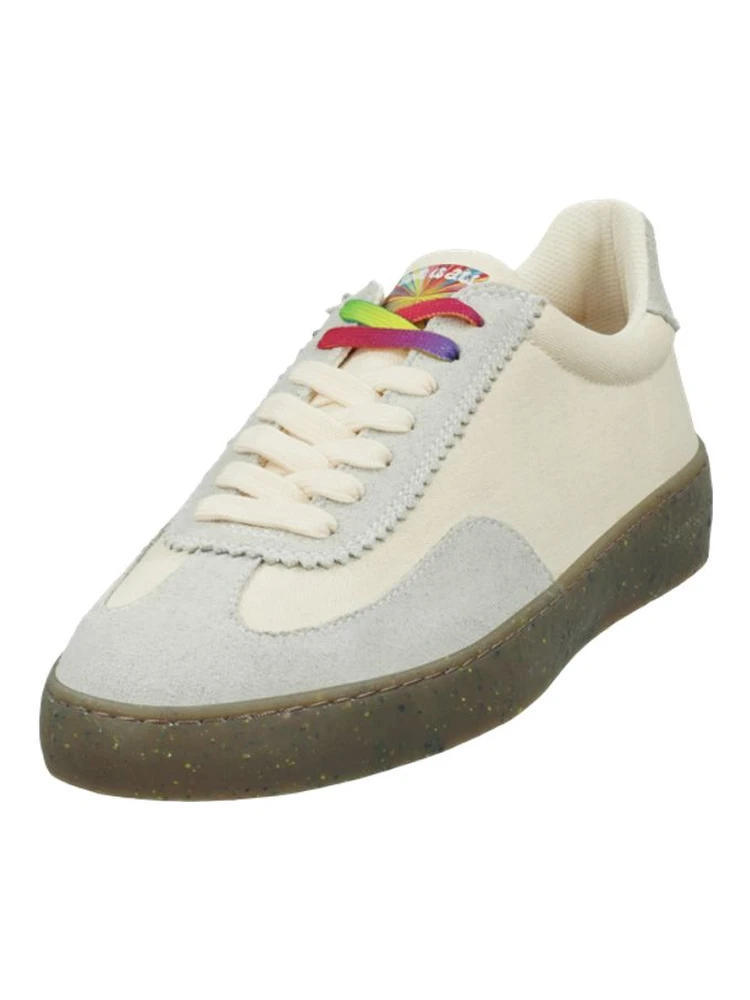 White Linen Low Top Sneakers