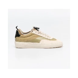 Beige Leather Low Top Sneakers