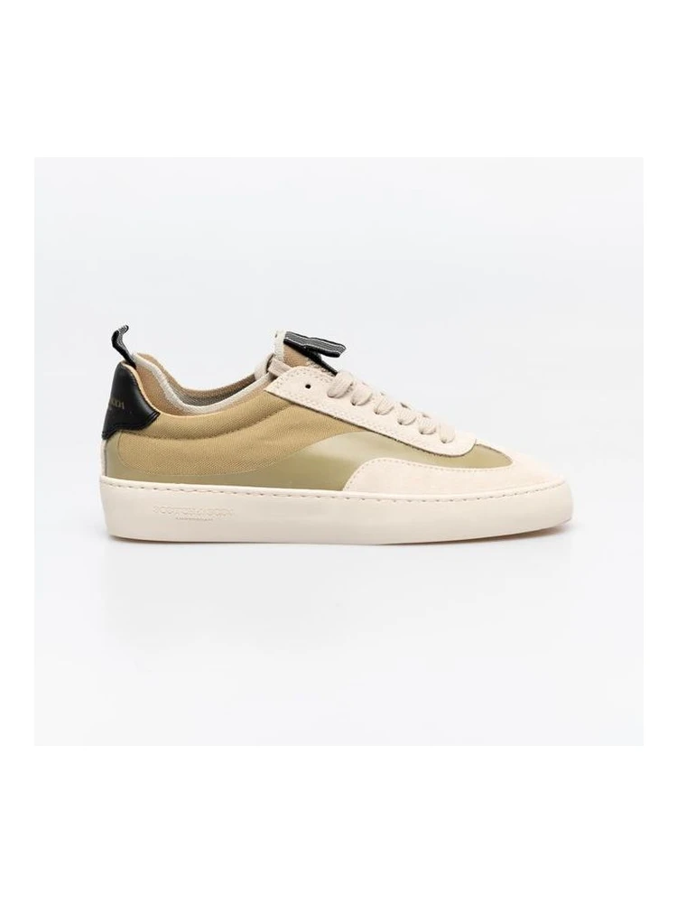 Beige Leather Low Top Sneakers