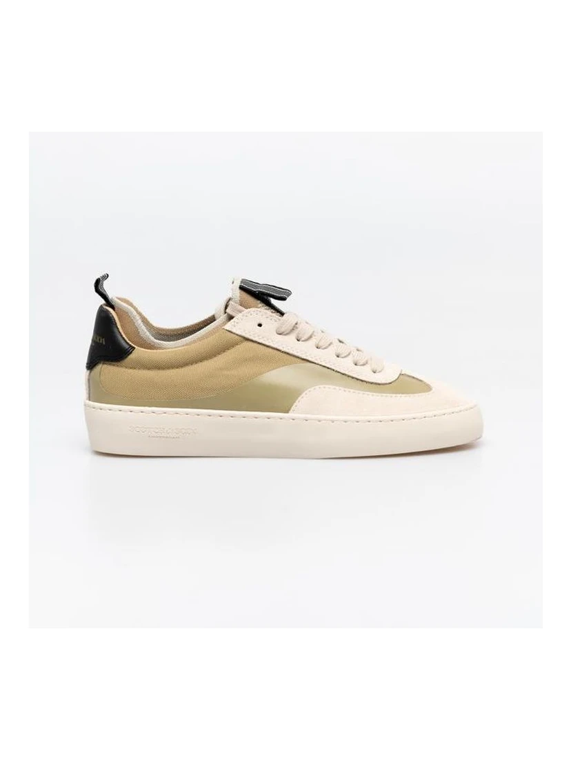 Beige Leather Low Top Sneakers