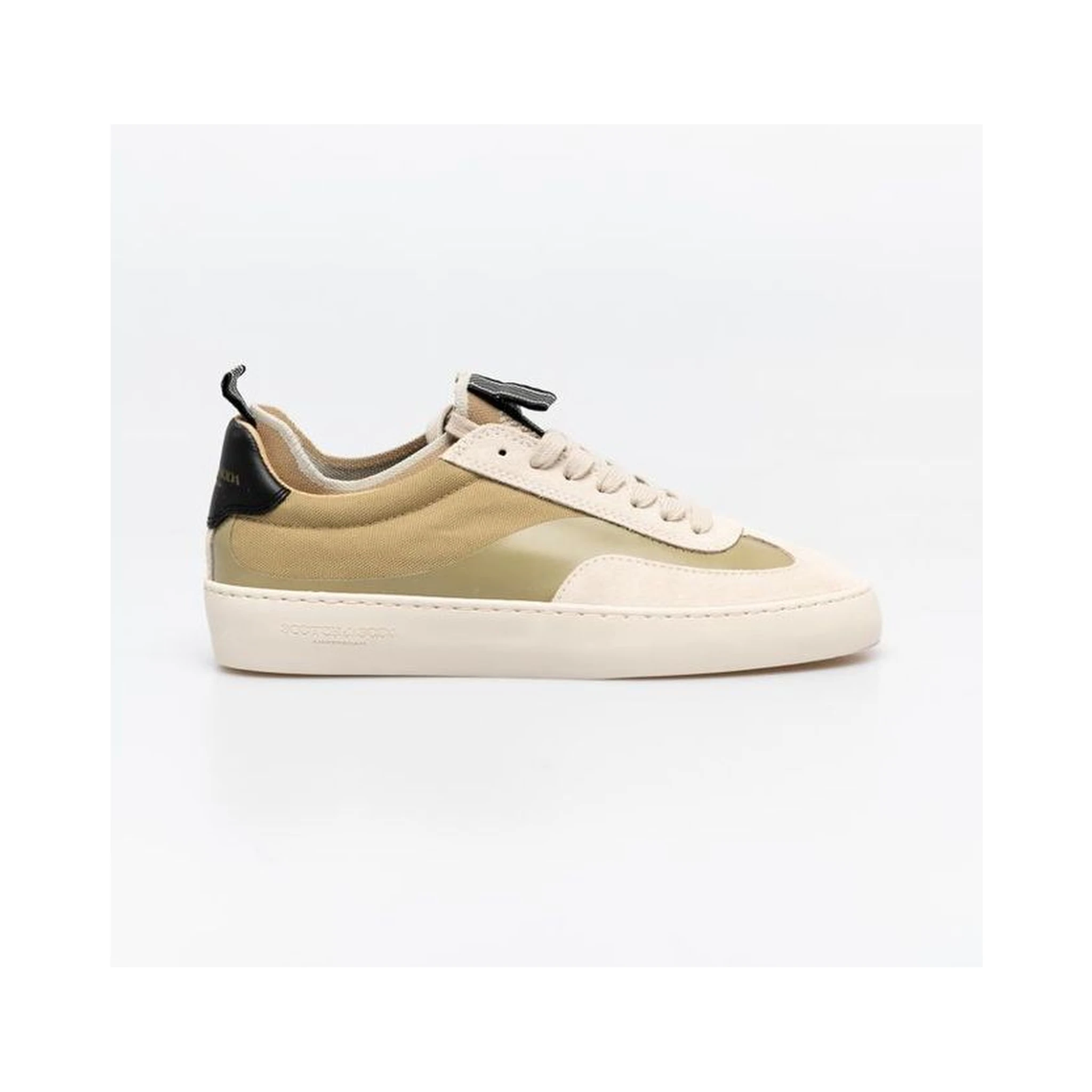 Beige Leather Low Top Sneakers