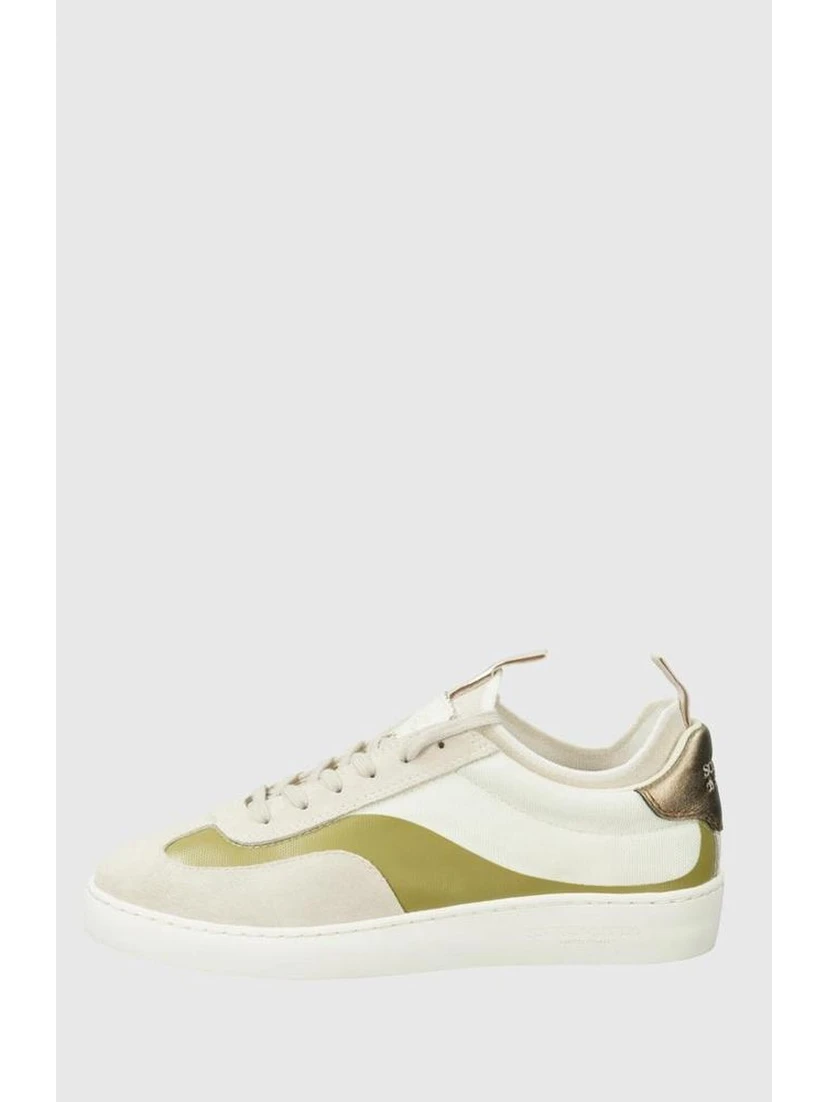 Beige Leather Low Top Sneakers