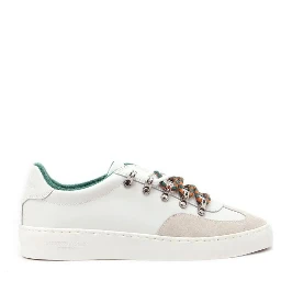 White Leather Low Top Sneakers