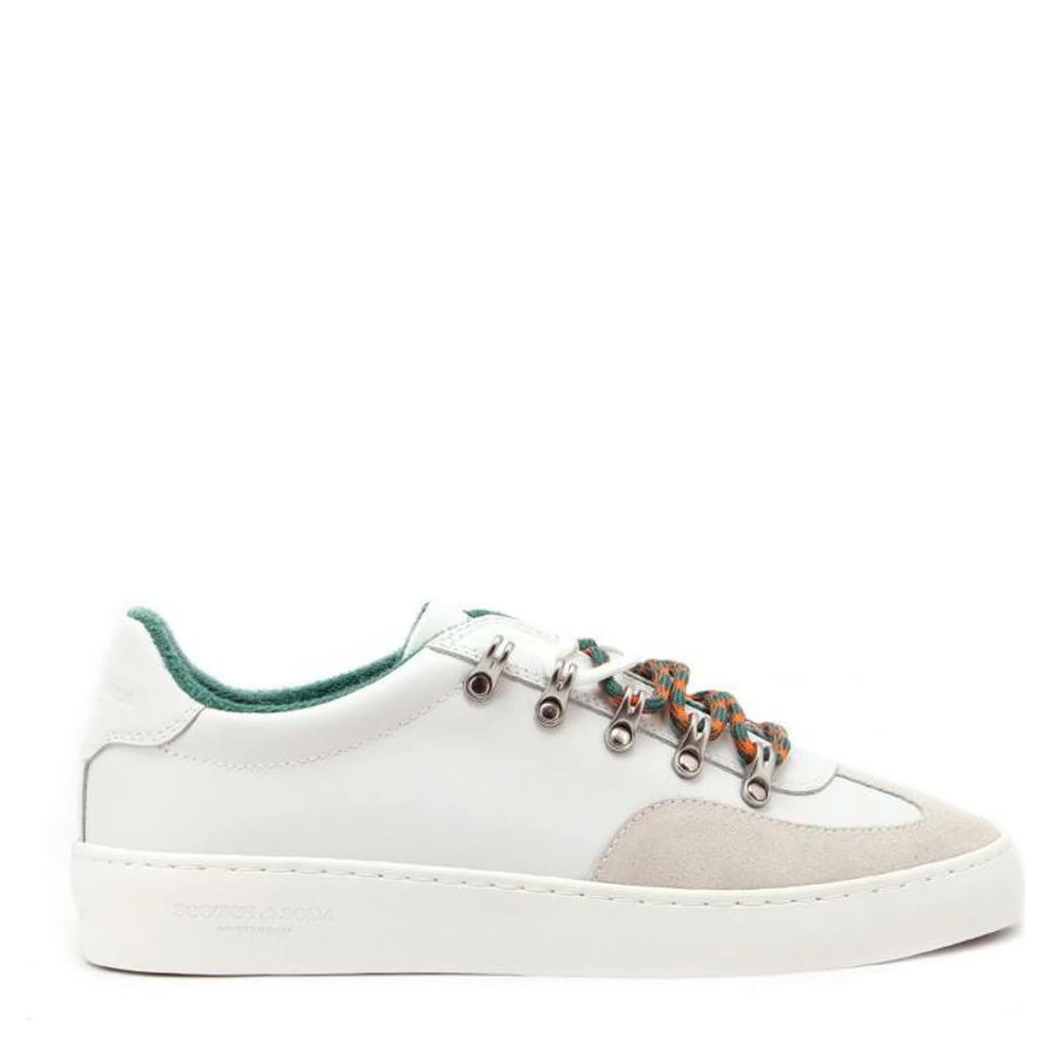 White Leather Low Top Sneakers
