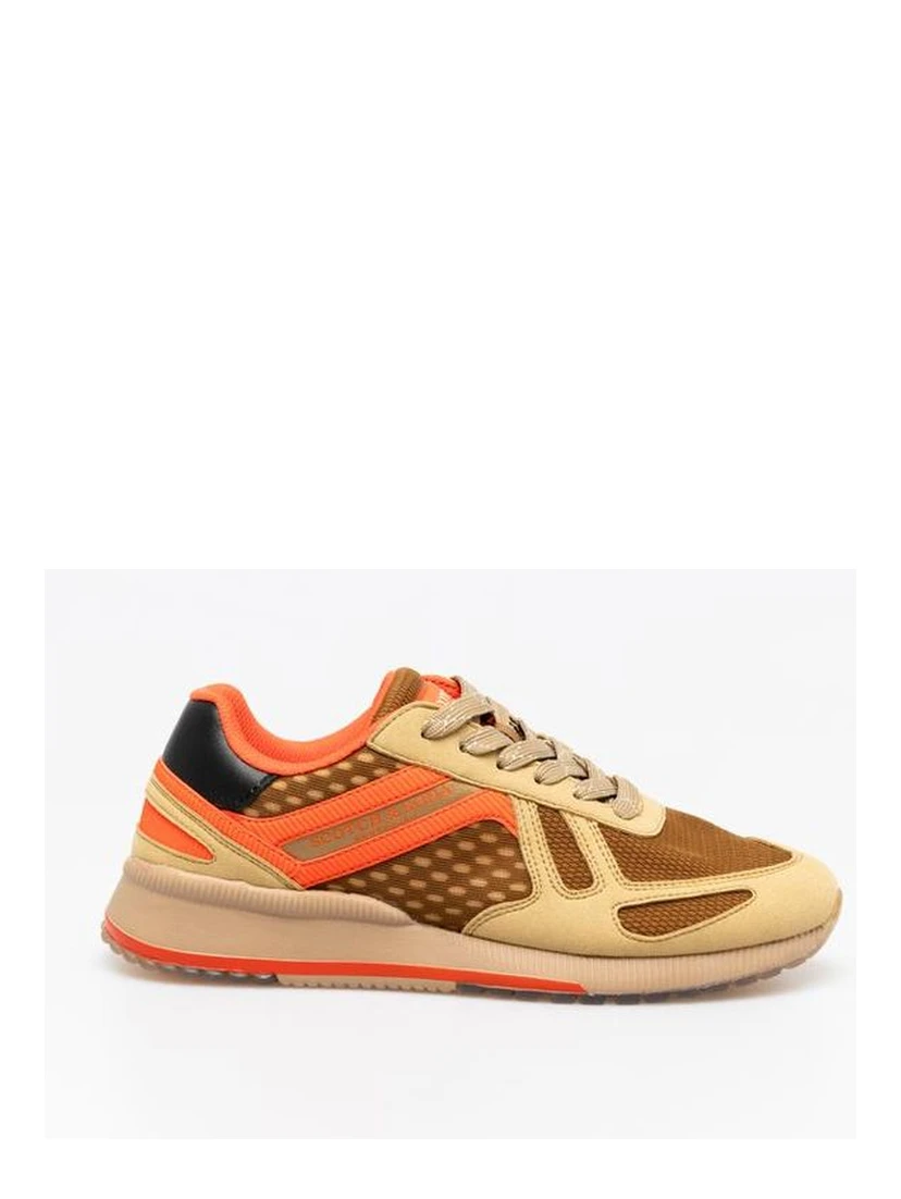 Beige Leather Athletic Sneakers