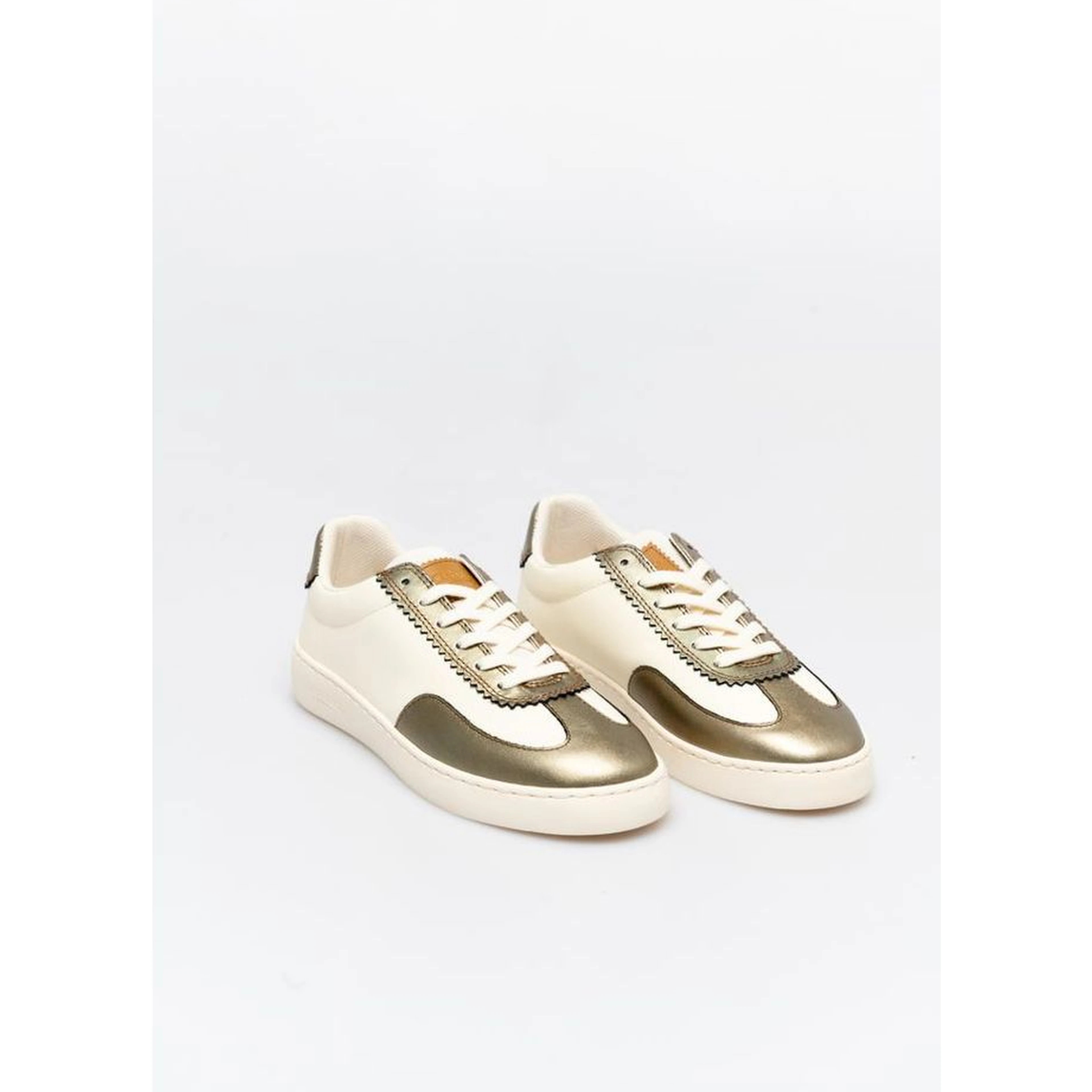 Bronze Leather Low Top Sneakers
