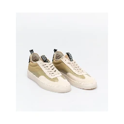 Beige Leather Low Top Sneakers