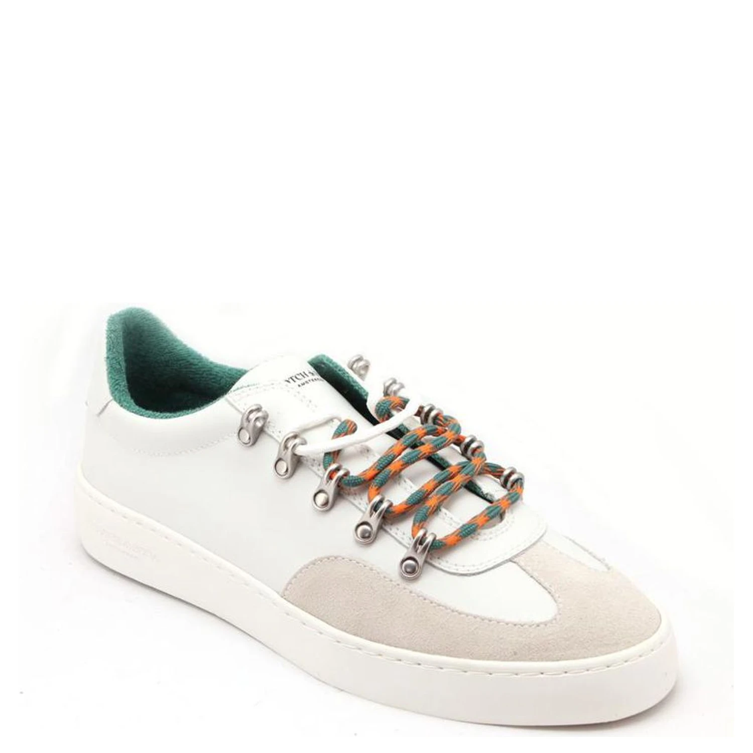 White Leather Low Top Sneakers