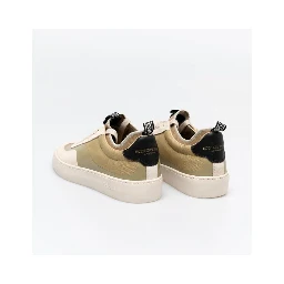 Beige Leather Low Top Sneakers