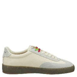 White Linen Low Top Sneakers