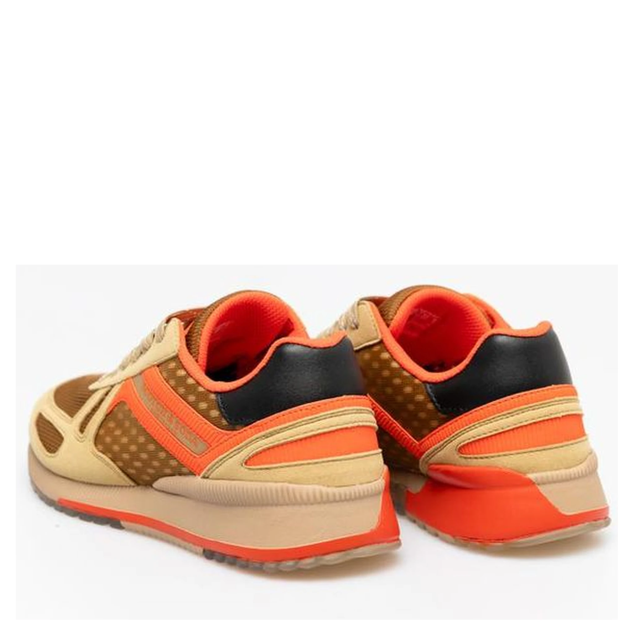 Beige Leather Athletic Sneakers