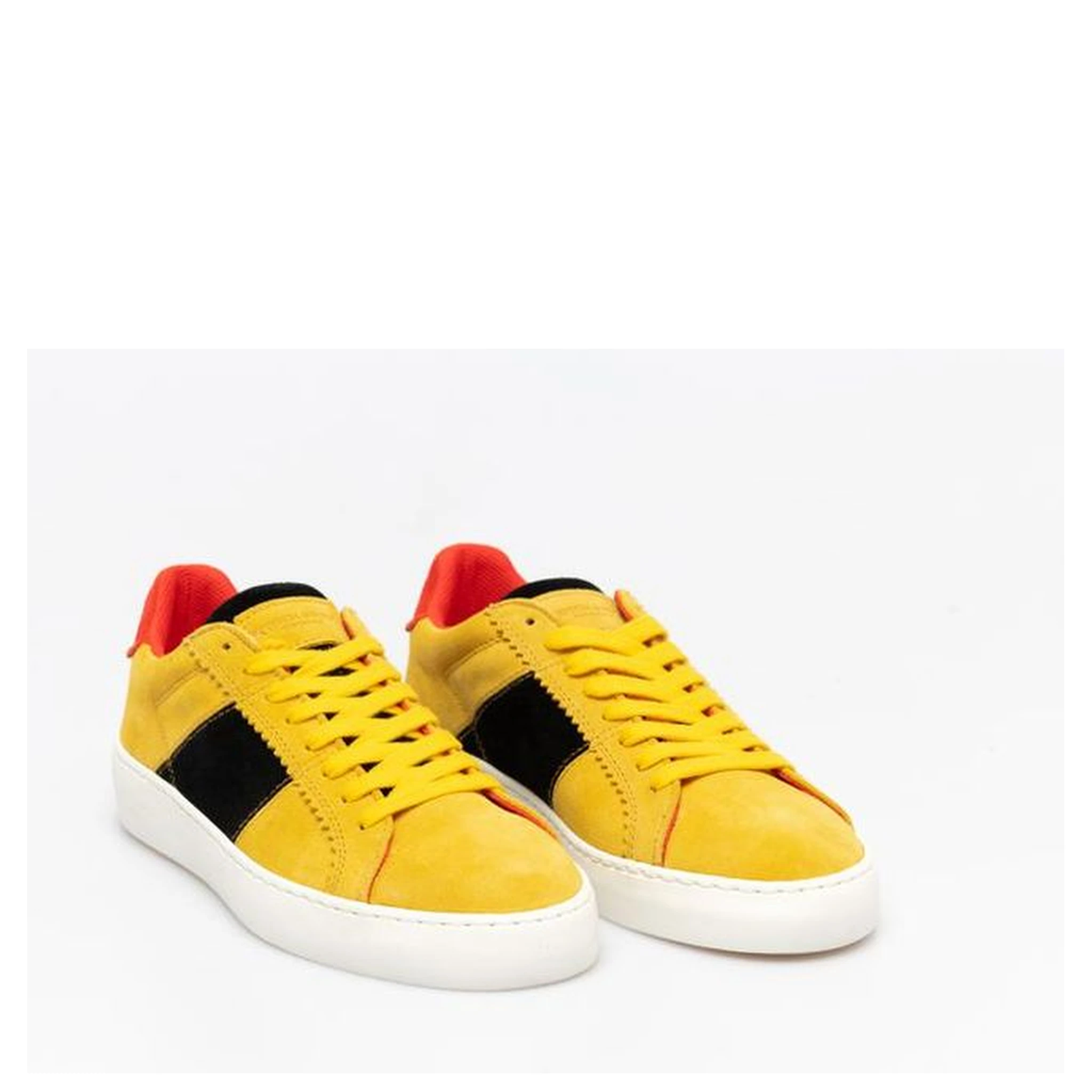 Bicolor Leather Low Top Sneakers