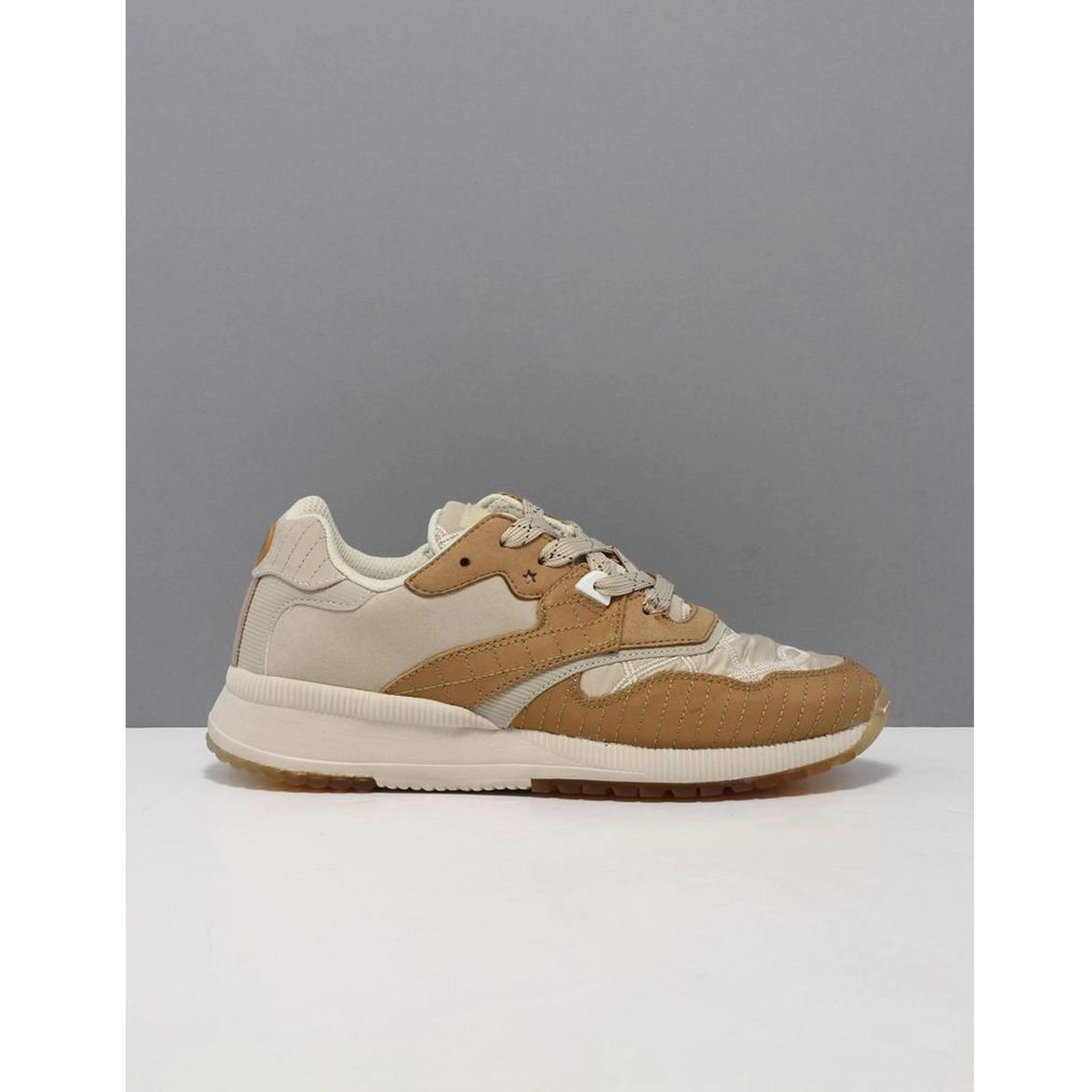 Beige Nylon Low Top Sneakers