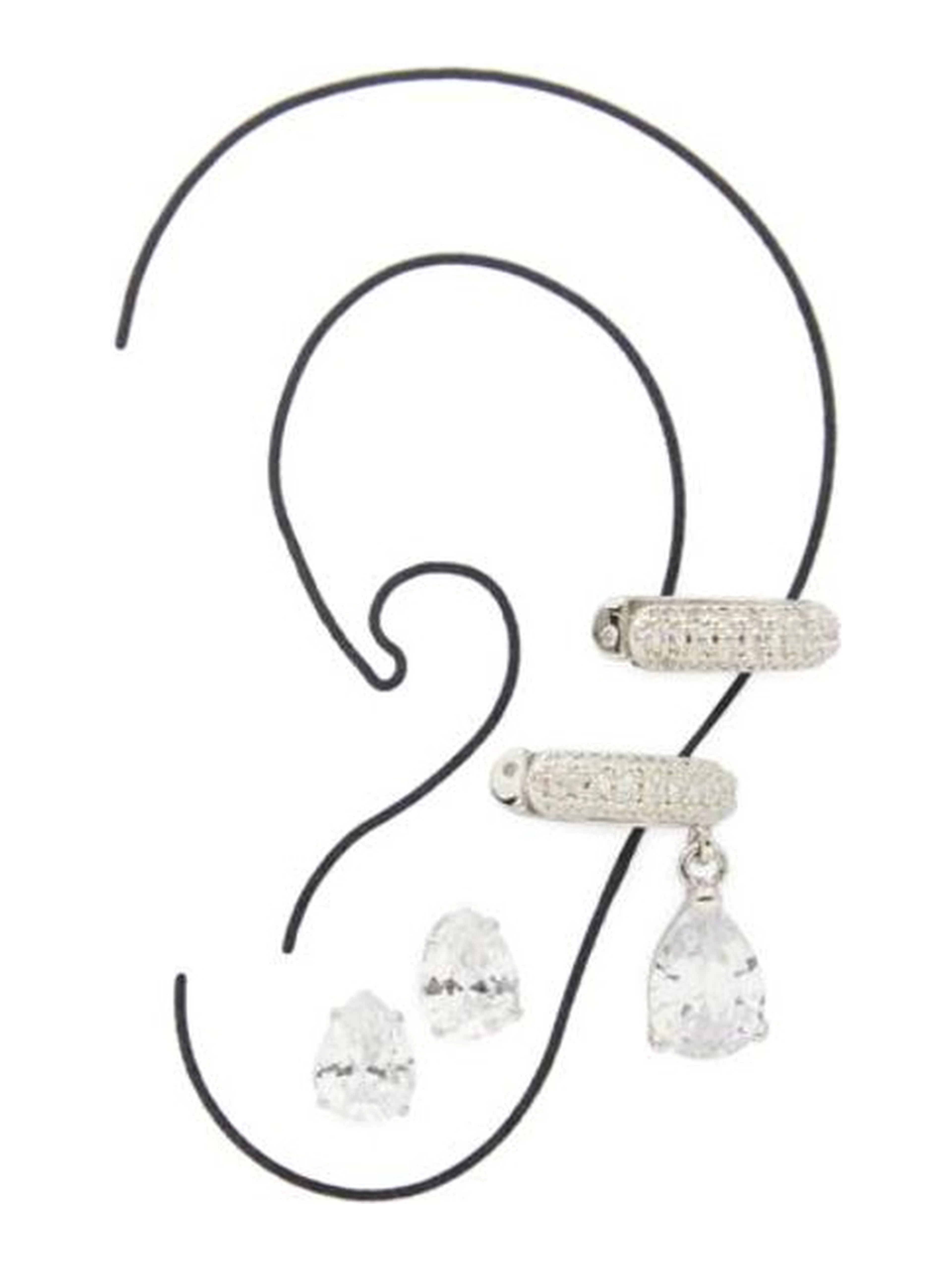 Silver Elastane Earrings