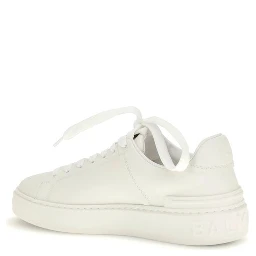 White Calf Leather Bos Taurus Low Top Sneakers