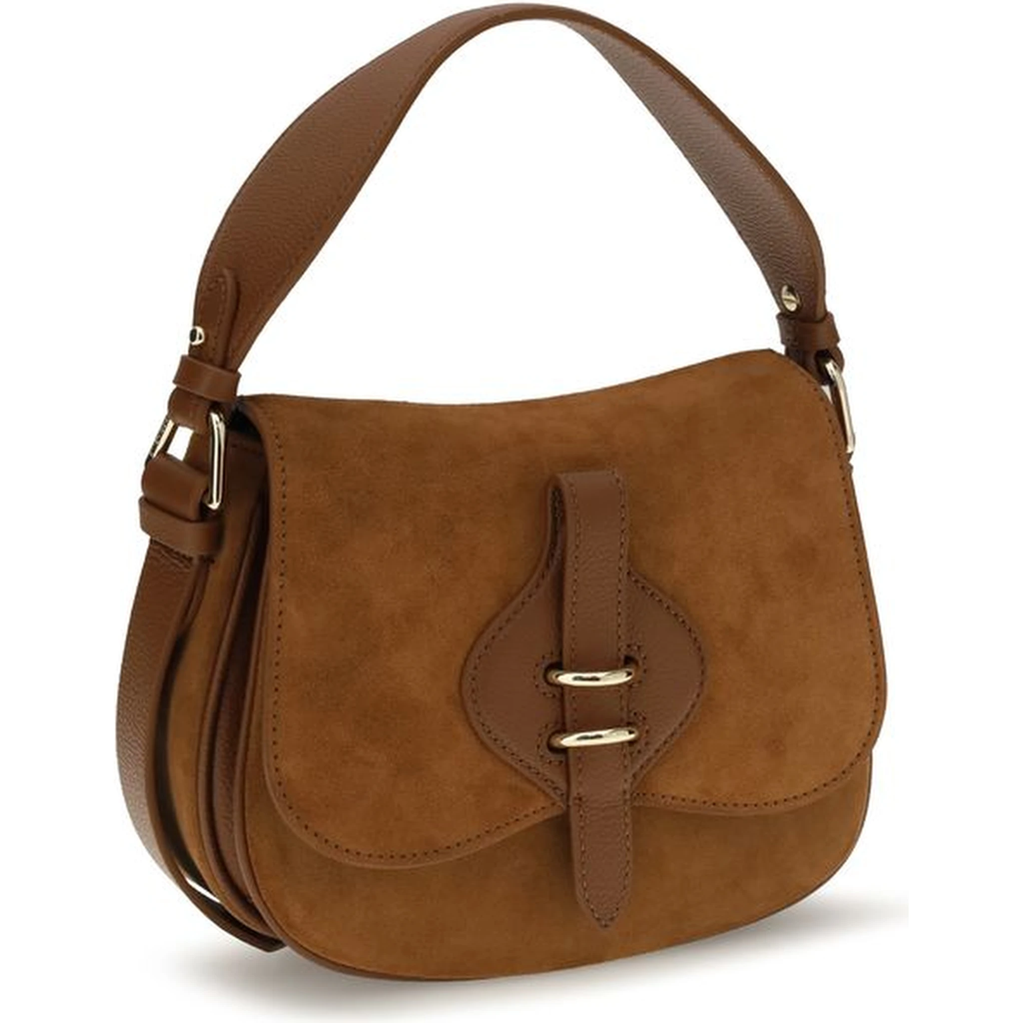 حقيبة كتف بوس توروس من جلد العجل البني