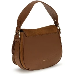 حقيبة كتف بوس توروس من جلد العجل البني